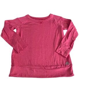 Adidas Long Sleeve Athletic Top Pink Heathered Thumbholes Women Size L